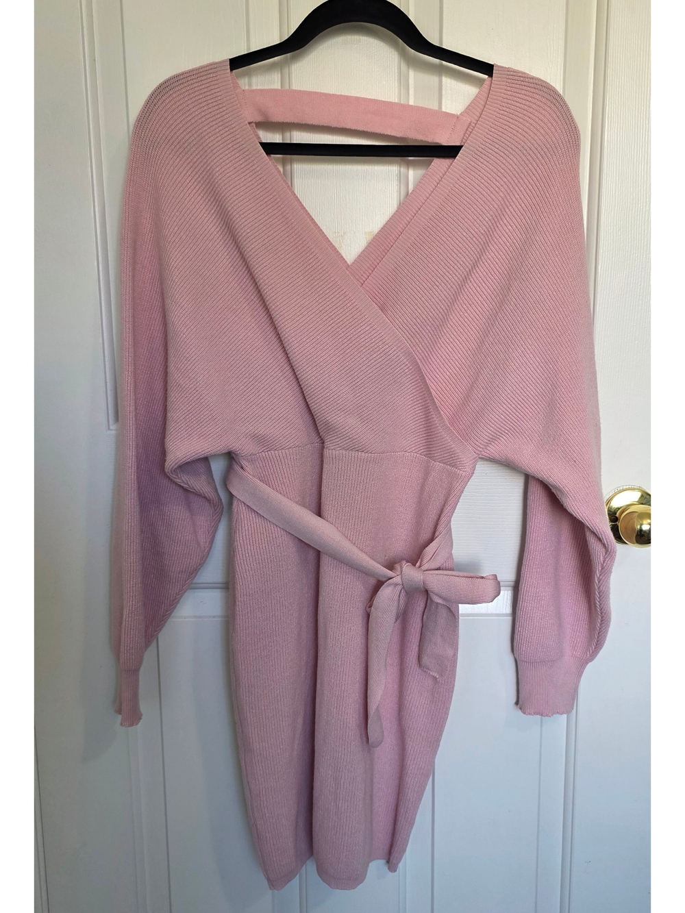 Women's Wrap Knit Sleepwear Dress - Pink
